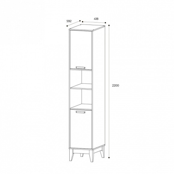 Шкаф комбинированный Скандика BTS_00-00161287