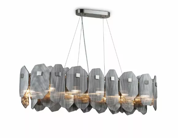 Подвесная люстра Ambrella Light High Light Crystal LH31205, Матовый никель, Дымчатый, Никель, декоративные элементы крупным планом Подвесная люстра Ambrella Light High Light Crystal LH31205, Матовый никель, Дымчатый, Никель, декоративные элементы крупным планом