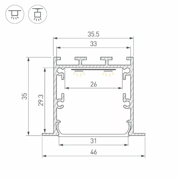 Профиль Arlight LINIA49-F-M-2000 BLACK (Алюминий) 057040 Профиль Arlight LINIA49-F-M-2000 BLACK (Алюминий) 057040