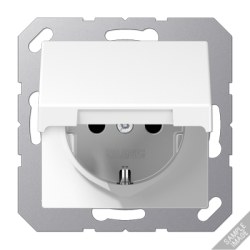 Розетка 2K+З cо шторками и крышкой Jung A1521BFKIKLANM