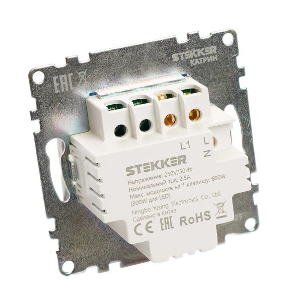 Выключатель 1-клавишный сенсорный (механизм) Stekker Катрин 50274