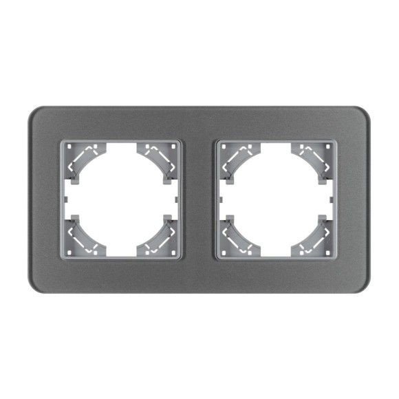 Рамка на 2 поста стеклянная Arlight FRM-OMALI-GS-2-GR 049694