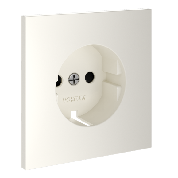 Накладка для розетки с заземлением и защитными шторками Voltum S70 (хлопок) VLS000713