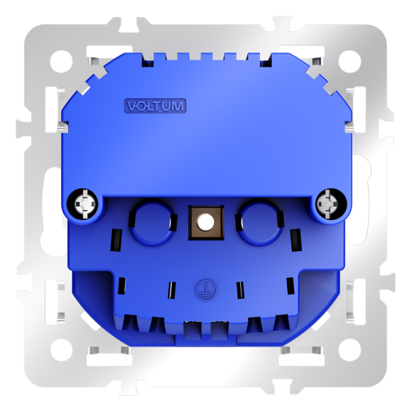 Механизм розетки с заземлением и защитными шторками 16А, с USB A+A Voltum S70 VLS0404M