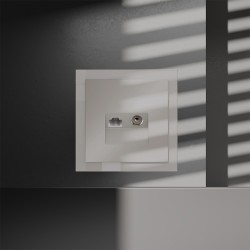 Розетка телевизионная встраиваемая Voltum S70 TV+RJ45 кат. 6, (кашемир) VLS060703