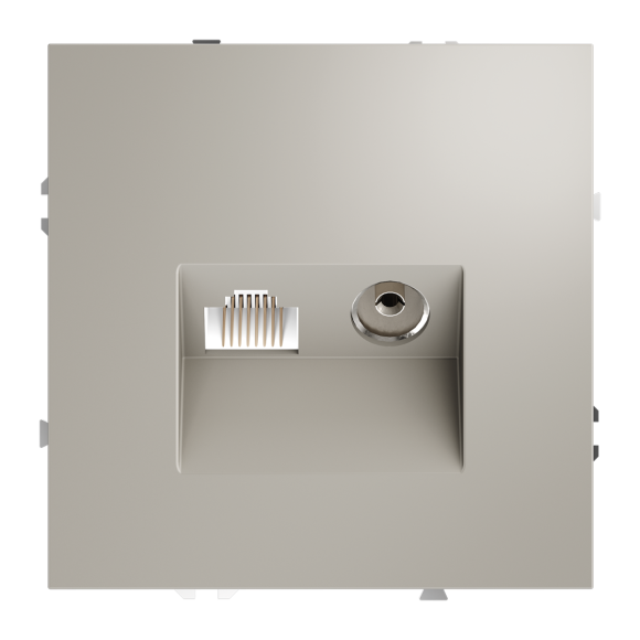 Розетка телевизионная встраиваемая Voltum S70 TV+RJ45 кат. 6, (кашемир) VLS060703