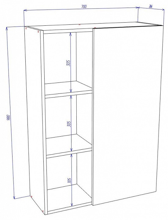 Тумба навесная Cross ШкН1 MER_SHkN1-N