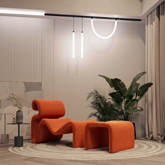 Трековый магнитный светильник Arlight MAG-ORIENT-TUBE-HANG-L500-7W Day4000 (BK, 360 deg, 48V) 041595