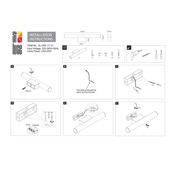 Настенный светильник ST LUCE CURRA SL1599.111.01