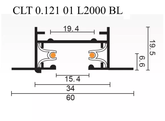 Шинопровод встраиваемый однофазный Crystal Lux CLT 0.121 01 L2000 BL, Черный, Металл, Современный стиль Шинопровод встраиваемый однофазный Crystal Lux CLT 0.121 01 L2000 BL, Черный, Металл, Современный стиль