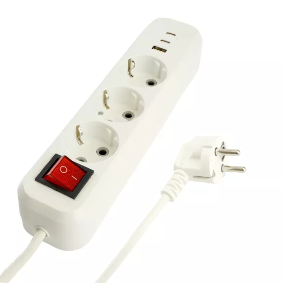 Удлинитель 3-местный с/з с выключателем Stekker Home HM071-31-05 50138 Удлинитель 3-местный с/з с выключателем Stekker Home HM071-31-05 50138