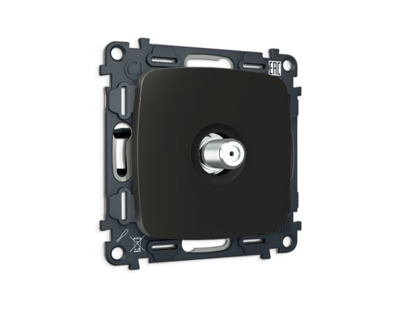 Комплект механизма TV розетки Ambrella Volt SAT 5-2400MHz 3.5dB OMEGA MO813050 Черный матовый QUANT (OP8130, VM215)