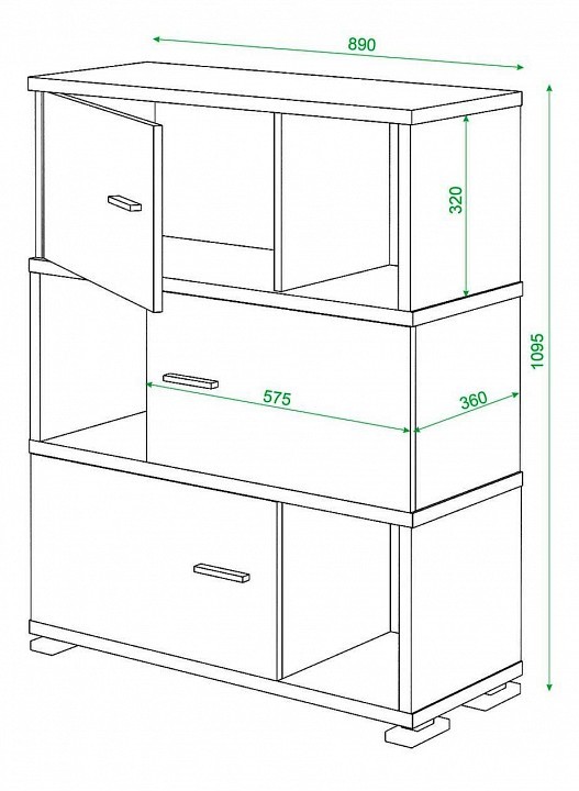 Тумба комбинированная Домино СБ-30/3 MER_SB-30_3_KV