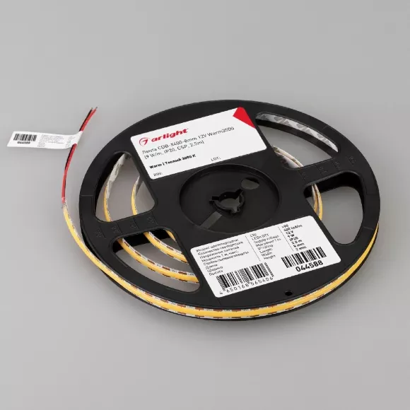 Светодиодная лента Arlight COB-X400-8mm 12V Warm3500 (9 W/m, IP20, CSP, 2.5m) 044588 Светодиодная лента Arlight COB-X400-8mm 12V Warm3500 (9 W/m, IP20, CSP, 2.5m) 044588