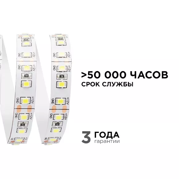 Светодиодная лента Apeyron Стандарт 12В 2835 14,4Вт/м 6500К 5м IP20 00-52 Светодиодная лента Apeyron Стандарт 12В 2835 14,4Вт/м 6500К 5м IP20 00-52