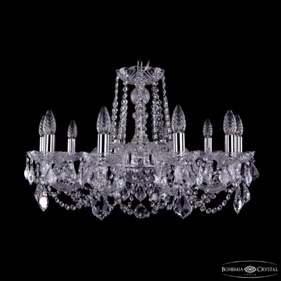Подвесная люстра Bohemia Ivele Crystal 1402/10/240 Ni Leafs Подвесная люстра Bohemia Ivele Crystal 1402/10/240 Ni Leafs