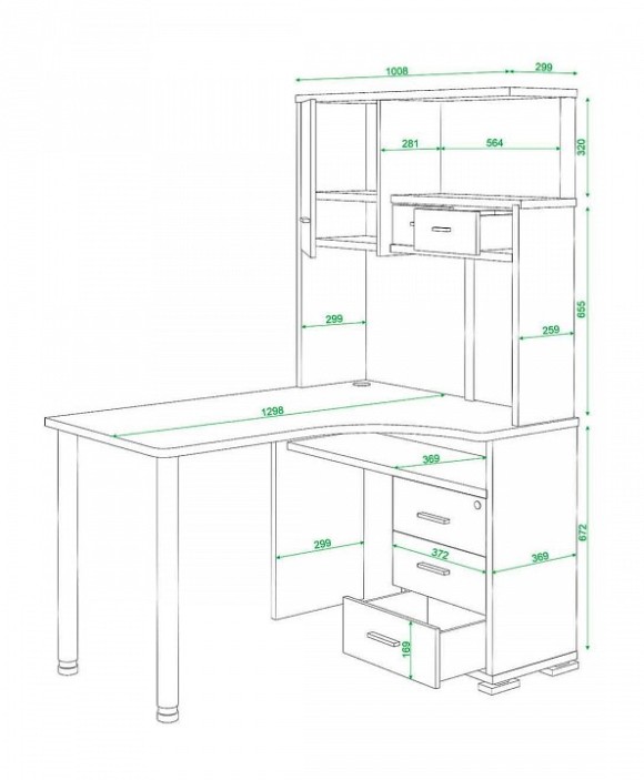 Стол компьютерный Домино СР-130 MER_SR-130_K-LEV