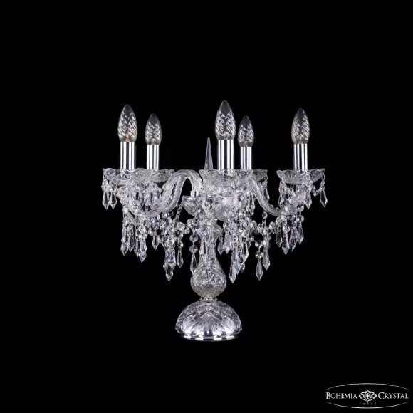 Настольная лампа Bohemia Ivele Crystal 1403L/5/141-39 Ni Настольная лампа Bohemia Ivele Crystal 1403L/5/141-39 Ni