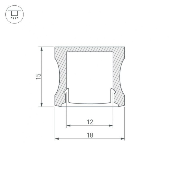 Профиль Arlight ALU-SLIM-H15-2000 ANOD+FROST 018246
