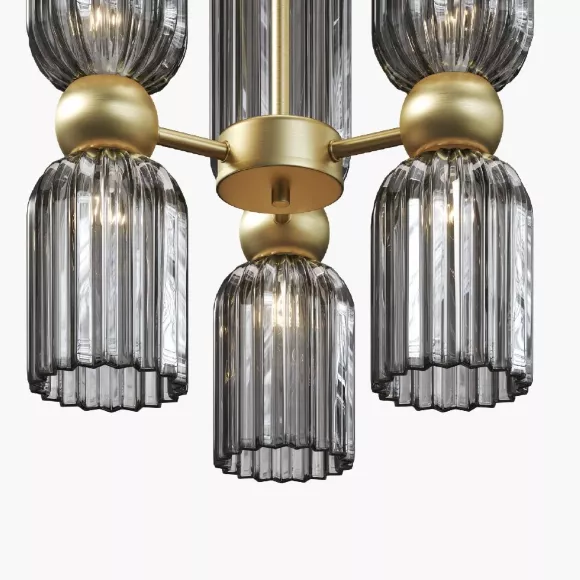 Подвесная люстра Maytoni Antic MOD302PL-06GR, Золото, Дымчатый, Металл, крупный план Подвесная люстра Maytoni Antic MOD302PL-06GR, Золото, Дымчатый, Металл, крупный план
