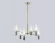 Люстра на штанге Ambrella Light High Light Ceramo Modern LH53353, Золото, Белый, Металл
