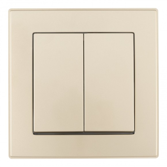 Выключатель двухклавишный Arte Milano SET06-1-30-2 shampan