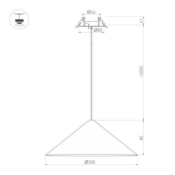 Подвесной светильник Arlight SP-MAKOTO-R300-10W Warm3000 (BK, 36 deg, 230V, TRIAC) 057216