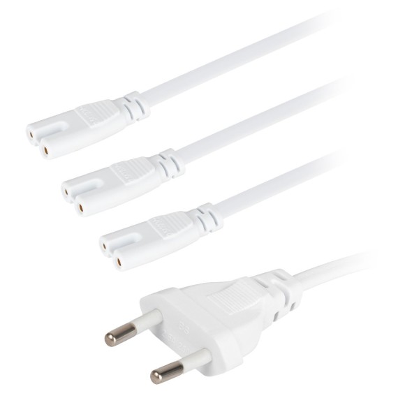 Разветвитель сетевой для линейных светильников Эра 3х IEC C7 2pin+timer (4/8/12 H) 2 м Б0066933