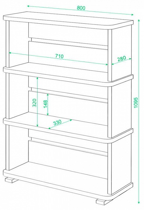 Стеллаж Домино СБ-25/3 MER_SB-25-3-NBE