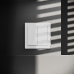 Перекрестный переключатель встраиваемый Voltum S70 двухклавишный 10А, (белый глянцевый) VLS020501