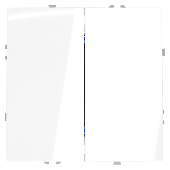 Перекрестный переключатель встраиваемый Voltum S70 двухклавишный 10А, (белый глянцевый) VLS020501