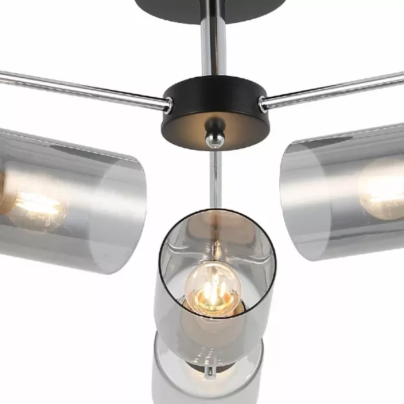 Люстра на штанге Illumico IL8249-6COU-79 BK CR, Черный, Дымчатый, Металл Люстра на штанге Illumico IL8249-6COU-79 BK CR, Черный, Дымчатый, Металл