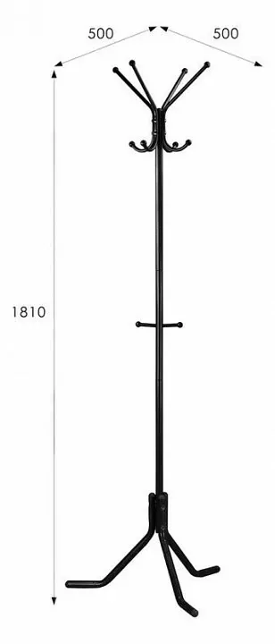 Вешалка напольная Пико 3 ML_007936, Модерн, черный, сталь