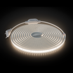 Комплект светодиодной ленты Apeyron 220В 10Вт/м, 600лм/м, 4000К (д/б), SMD2835, 120д/м, 13,5х7мм, 5м, IP65, с аксесcуарами (сетевой шнур, заглушка - 1шт, крепеж - 5шт) 10-141