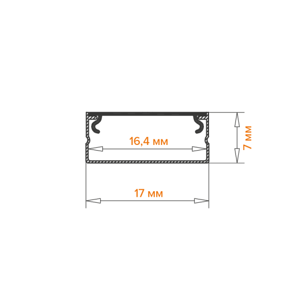Профиль накладной Wolta WAP-S-16/7/2000-A-LITE