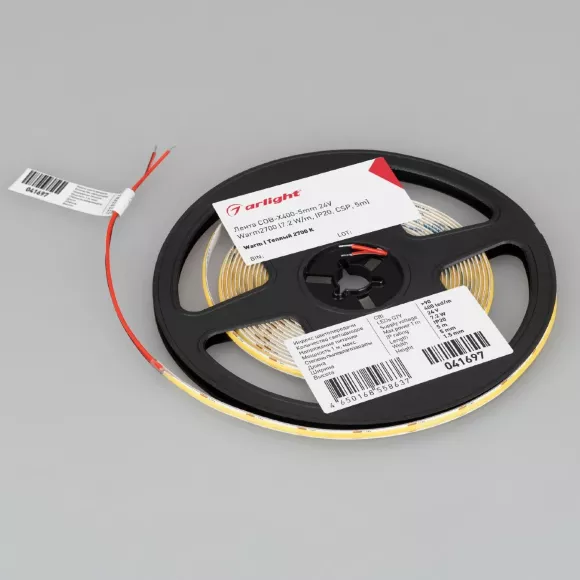 Светодиодная лента Arlight COB-X400-5mm 24V Warm2700 (7.2 W/m, IP20, 5m) 041697(1) Светодиодная лента Arlight COB-X400-5mm 24V Warm2700 (7.2 W/m, IP20, 5m) 041697(1)