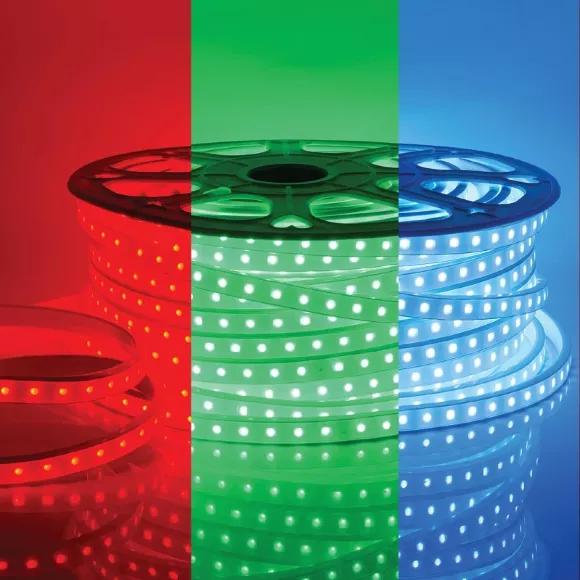 Светодиодная лента Apeyron 220В СТ 10Вт/м smd5050 60д/м IP65 50м RGB 10-64 Светодиодная лента Apeyron 220В СТ 10Вт/м smd5050 60д/м IP65 50м RGB 10-64