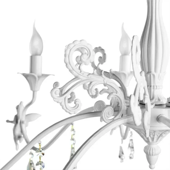 Подвесная люстра Arte Lamp Angelina A5349LM-8WH, декоративные элементы крупным планом