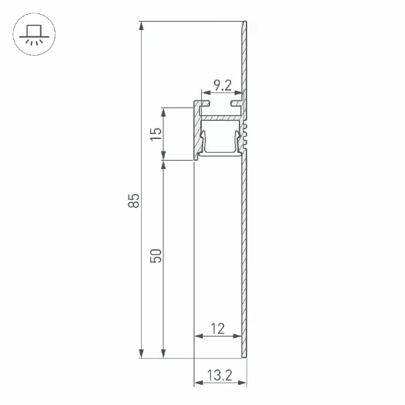 Алюминиевый профиль Arlight ARH-PLINTUS-50-FANTOM-3000 BLACK 052699 Алюминиевый профиль Arlight ARH-PLINTUS-50-FANTOM-3000 BLACK 052699