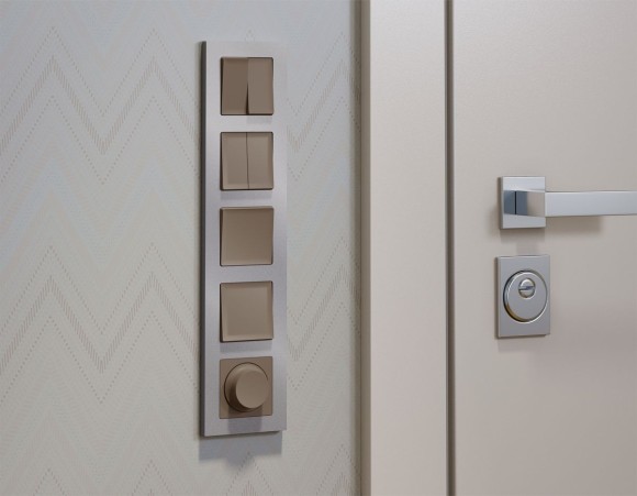 Комплект механизма 2-клавишного перекрестного выключателя 10A-250V Alfa Темная бронза матовый Quant Ambrella Volt MA633030 (AP6330, VM125)