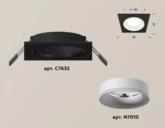 Встраиваемый светильник Ambrella Light Techno XC7632001 (C7632, N7010) Встраиваемый светильник Ambrella Light Techno XC7632001 (C7632, N7010)