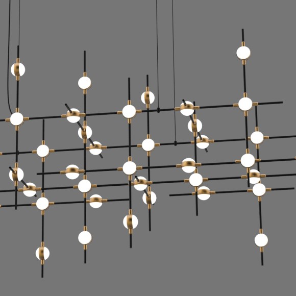 Подвесная люстра Delight Collection Molecular 55 black/gold