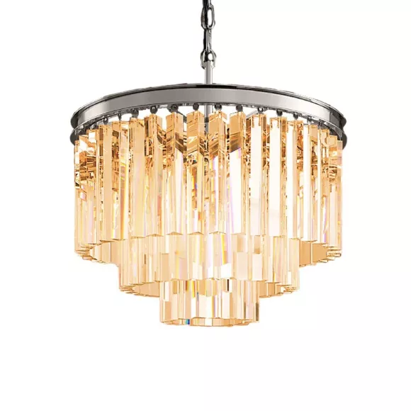 Подвесная люстра Delight Collection 1920s Odeon KR0387P-6 chrome/amber Подвесная люстра Delight Collection 1920s Odeon KR0387P-6 chrome/amber