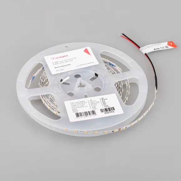 Светодиодная лента Arlight RT-A80-5mm 24V Warm2700 (5 W/m, IP20, 2835, 5m) 037793 Светодиодная лента Arlight RT-A80-5mm 24V Warm2700 (5 W/m, IP20, 2835, 5m) 037793