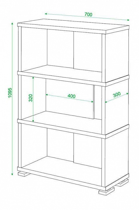 Стеллаж книжный Домино СБ-10_3 MER_SB-10_3_V
