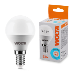 Светодиодная лампа WOLTA 7.5Вт 6500K E14 груша матовая 25W45GL7.5E14