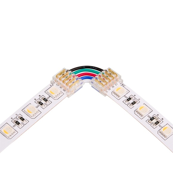 Коннектор угловой для ленты SMD RGB шириной 12мм, комплект 3шт WOLTA WLS-5PIN-RGBW-12MM-L