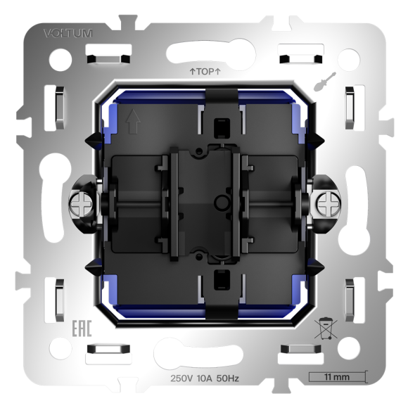Механизм выключателя одноклавишного 10А Voltum S70 VLS0101M