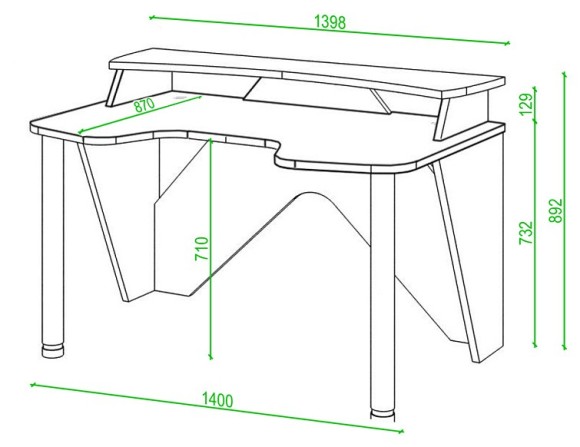 Стол компьютерный Домино Lite СК-140 MER_SK-140-PILOT-CHBE