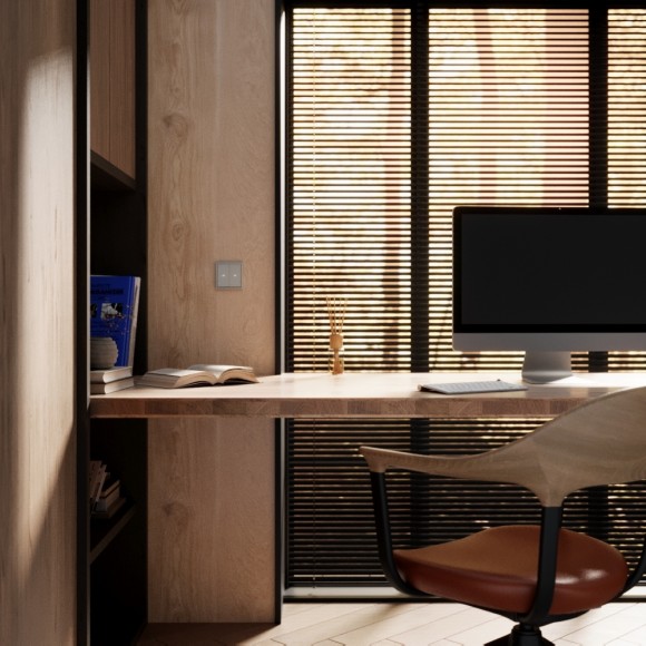 Выключатель встраиваемый Voltum S70 для жалюзи 10А, (сталь) VLS020705